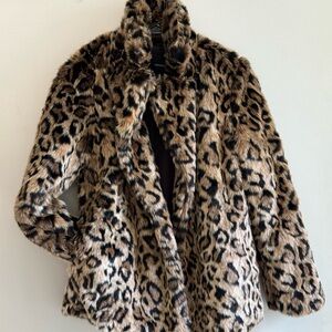 Forever 21 leopard faux fur